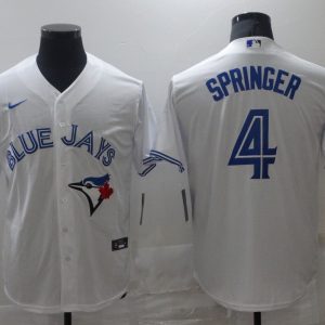 MLB Toronto Blue Jays #4 Springer White Game Nike Jersey
