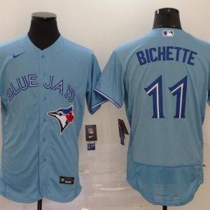 MLB Toronto Blue Jays #11 Bichette Light Blue Flex Base Elite Jersey