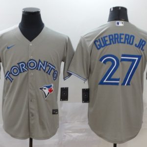 MLB Toronto Blue Jays #27 Guerrero Jr Grey Game Nike Jersey