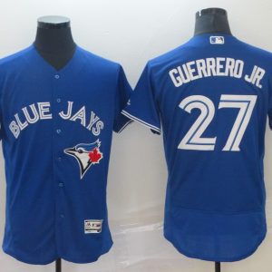 MLB Toronto Blue Jays #27 Guerrero Jr Blue Elite Men Jersey