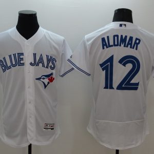 Majestics MLB Toronto Blue Jays #12 Alomar White Jersey