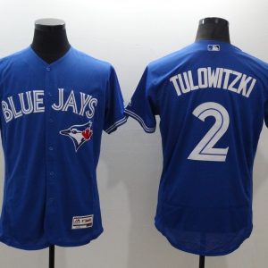 Majestic MLB Toronto Blue Jays #2 Tulowitzki Elite Blue Jersey