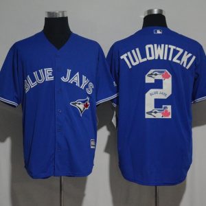 MLB Toronto Blue Jays #2 Tulowitzki Printing Stitched Number New Jersey