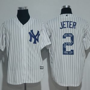 MLB New York Yankees #2 Jeter Printing Stitched Number New Jersey