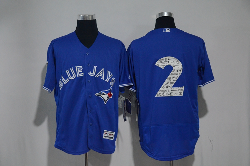 MLB Toronto Blue Jays #2 Tulowitzki Spring Training Blue Jersey