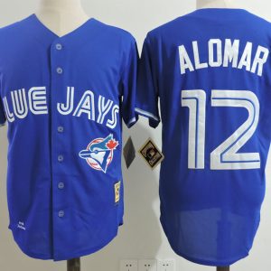 MLB Toronto Blue Jays #12 Alomar Blue Throwback Jersey