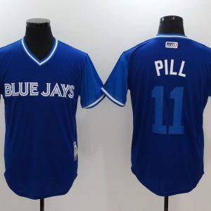 MLB Toronto Blue Jays #11 Pill Blue Pullover Jersey