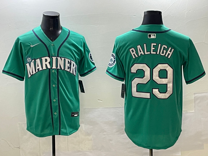Men's Seattle Mariners #29 Raleigh Aqua Game Stitched Jersey