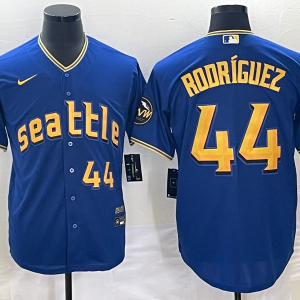 Men's Seattle Mariners #44 Julio Rodriguez Royal 2023 City Connect Jersey