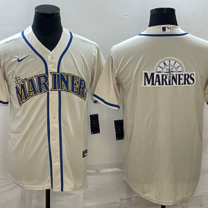 Men's Seattle Mariners GremTeam Big Logo Cool Base Stitched Jersey