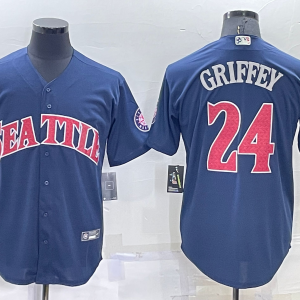MLB Seattle Mariners #24 Ken Griffey Blue Jersey