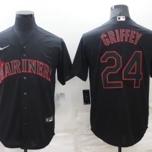 MLB Seattle Mariners #24 Ken Griffey 2021 Black Game Nike Jersey
