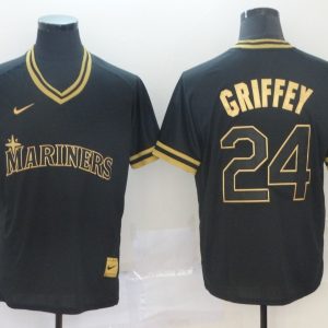 MLB Seattle Mariners #24 Ken Griffey 2021 Black Gold Game Nike Jersey