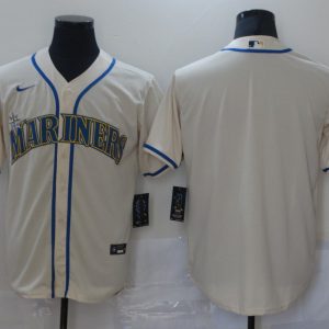 Copy MLB Seattle Mariners Blank Cream Game Nike Jersey