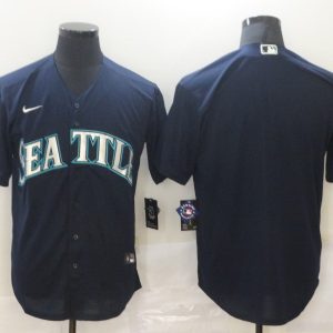 MLB Seattle Mariners Blank Navy Blue Game Nike Jersey