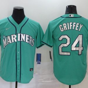 MLB Seattle Mariners #24 Ken Griffey Green Game Nike Jersey
