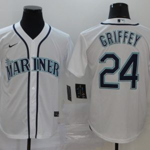 MLB Seattle Mariners #24 Ken Griffey White Game Nike Jersey