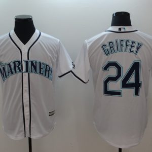 Men's MLB Seattle Mariners #24 Ken Griffey White l Game Jersey