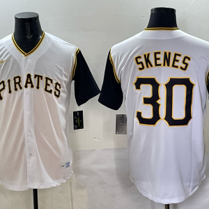 Men's Pittsburgh Pirates #30 Paul Skenes White Game Jersey