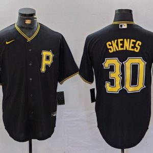 Men's Pittsburgh Pirates #30 Paul Skenes Black Game Jersey