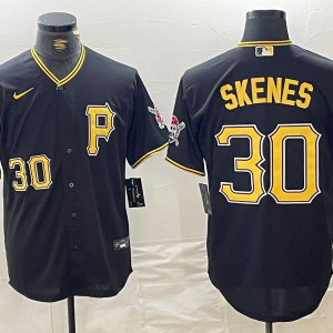Men's Pittsburgh Pirates #30 Paul Skenes Black Game Jersey