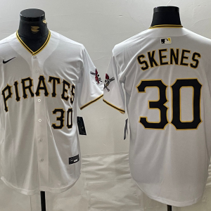 Men's Pittsburgh Pirates #30 Paul Skenes White Game Jersey