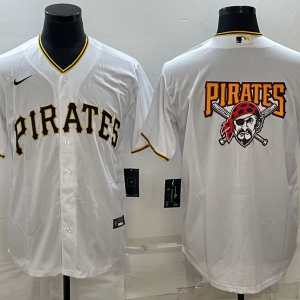 Men's Pittsburgh Pirates Blank White Cool Base Stitched Baseball Jersey