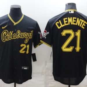 MLB Pittsburgh Pirates #21 Roberto Clemente Black Game Nike Jersey