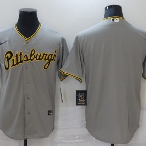 MLB Pittsburgh Pirates Blank Grey Game Nike Jersey