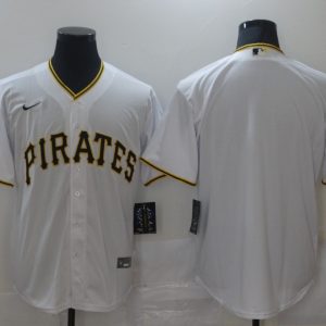 MLB Pittsburgh Pirates Blank White Game Nike Jersey
