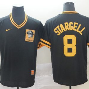 MLB Pittsburgh Pirates #8 Stargell Black Throwback Mens Jersey