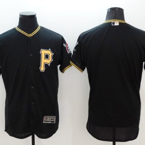 Majestic MLB Pittsburgh Pirates Blank Black Elite Jersey