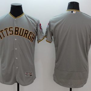Majestic MLB Pittsburgh Pirates Blank Grey Elite Jersey