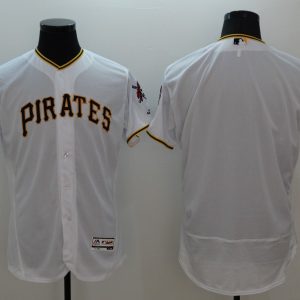 Majestic MLB Pittsburgh Pirates Blank White Elite Jersey