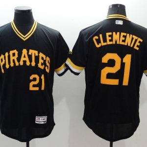Majestic MLB Pittsburgh Pirates #21 Clemente Black Pullover Jersey