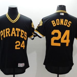Majestic MLB Pittsburgh Pirates #24 Bonds Black Pullover Jersey