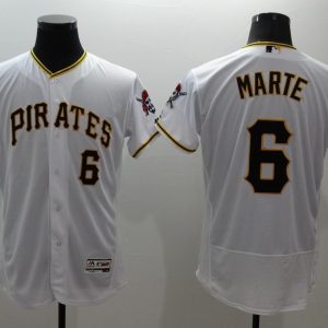 Majestic MLB Pittsburgh Pirates #6 Marte Elite White Jersey