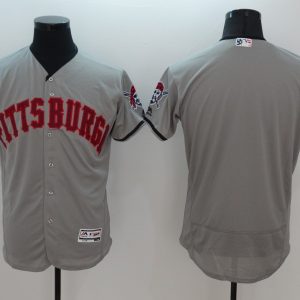 MLB Pittsburgh Pirates Blank Grey Elite Jersey