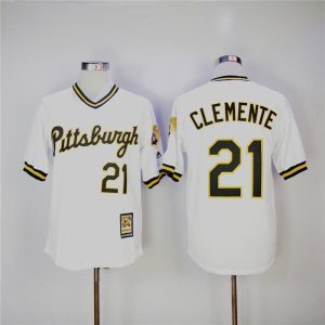 MLB Pittsburgh Pirates #21 Clemente White Throwback Pullover Jersey