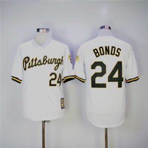 MLB Pittsburgh Pirates #24 Bonds White Throwback Jersey