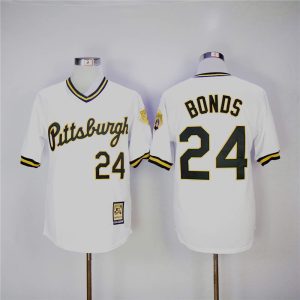 MLB Pittsburgh Pirates #24 Bonds White Throwback Pullover Jersey