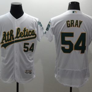 MLB Oakland Athletics #54 Gray White Flex Base Elite Jersey