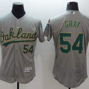 MLB Oakland Athletics #54 Gray Grey Flex Base Elite Jersey