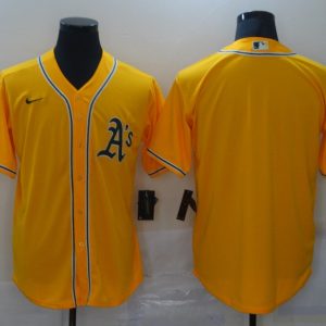 MLB Oakland Athletics Yellow Game Blank Nike Jersey