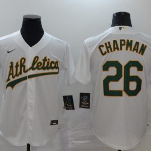 MLB Oakland Athletics #26 Chapman White Game Nike Jersey
