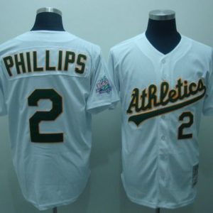 MLB Oakland Athletics #2 Phillips White Throwback Jersey