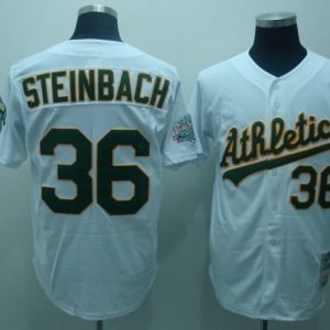 MLB Oakland Athletics #36 Steinbach White Throwback Jersey