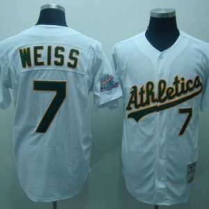 MLB Oakland Athletics #7 Weiss White Throwback Jersey
