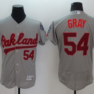 MLB Oakland Athletics #54 Gray Grey Elite Jersey