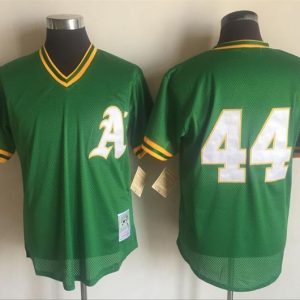 MLB Oakland Athletics #44 Green Pullover Throwback Jersey